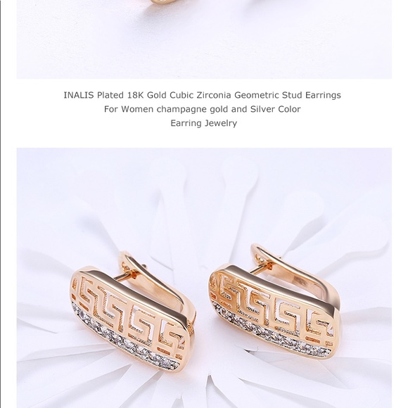 New 18K Gold Plated Hoop Earrings - Picture 3 of 5